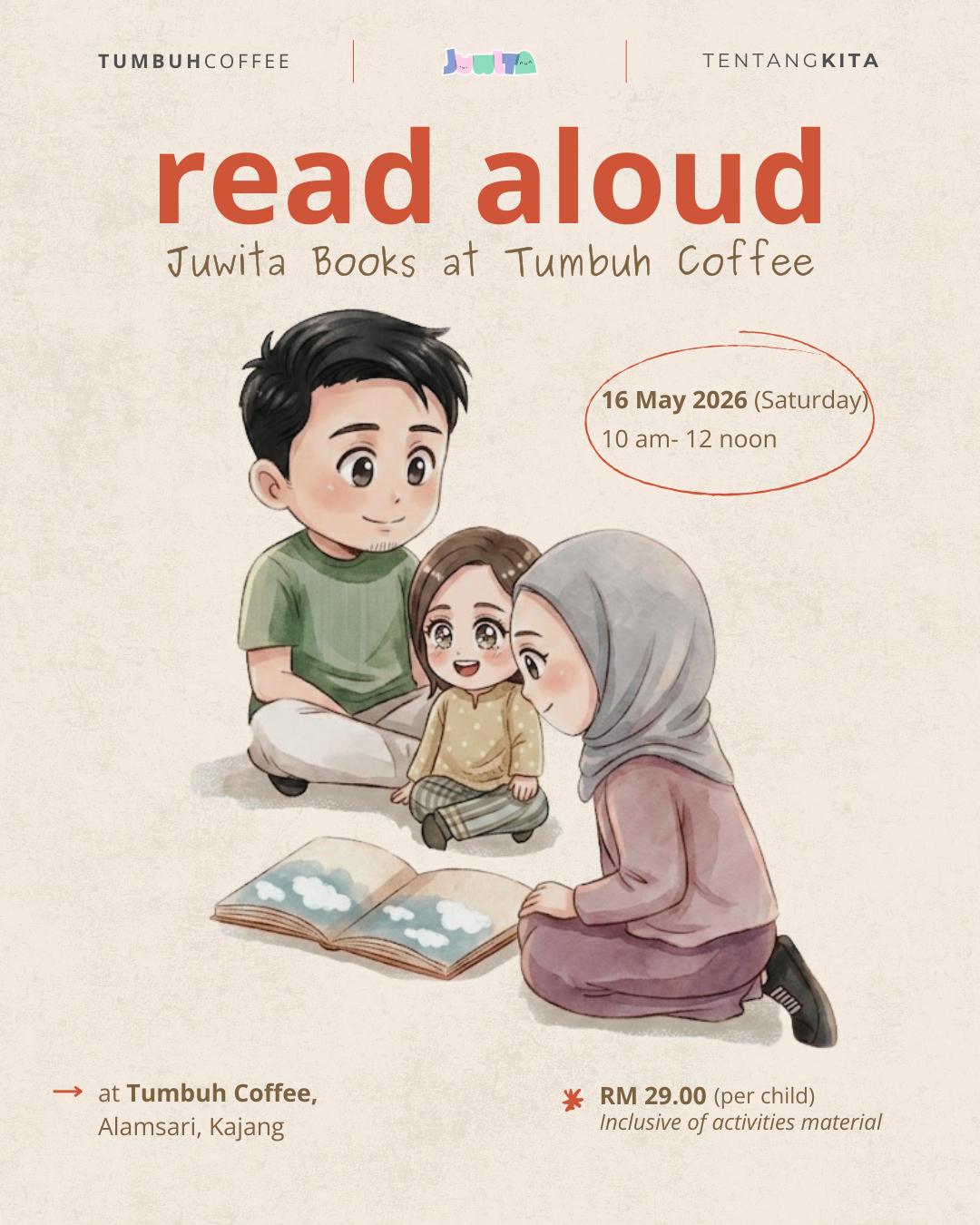 Read Aloud : Juwita Books at Tumbuh Coffee 16 May 2026